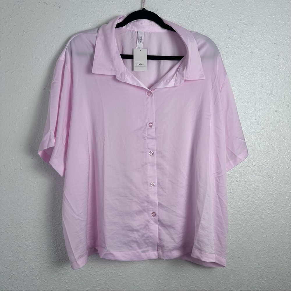 Auden Pink Button-Up Shirt and Short Jammie Set Size 2X‎